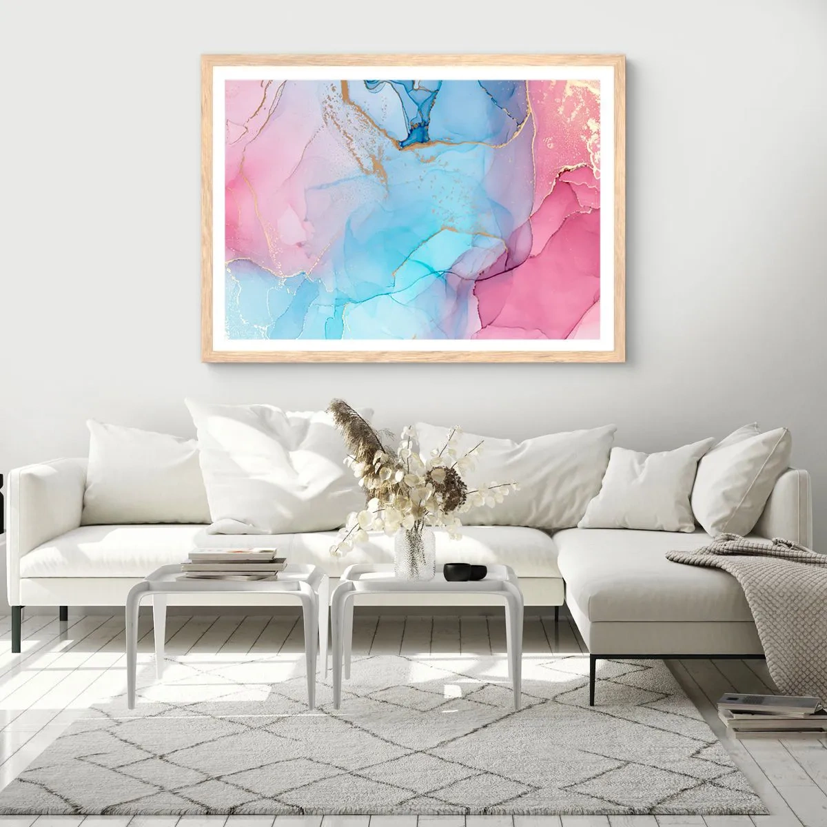 Poszter világos tölgy keretben - Találkozás és átjutás - 100x70 cm