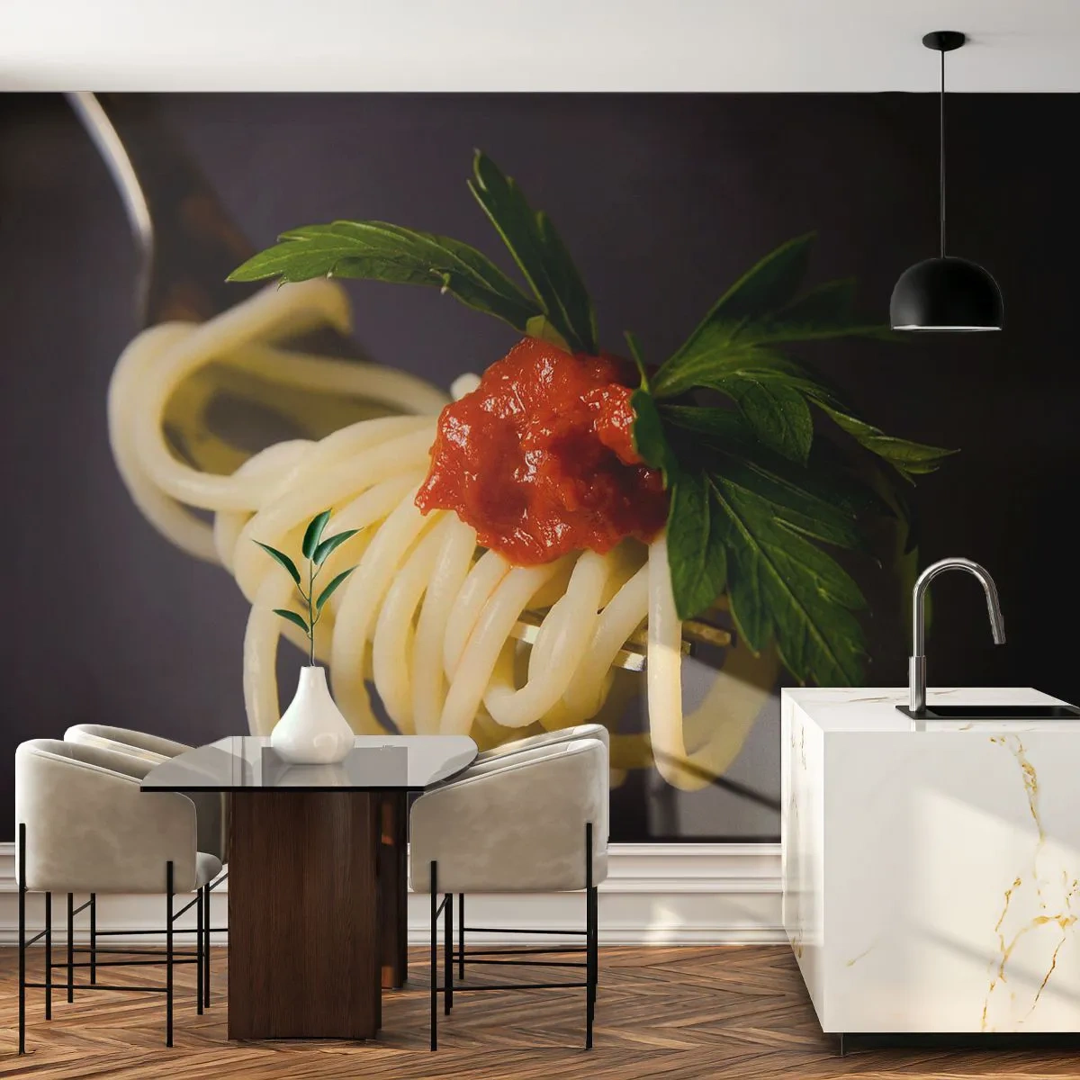 Fotótapéta Premium Sand - Ízletes falat - Gasztronómia, Spagetti, Olaszország - 100x70 cm