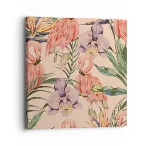 Vászonkép - Rózsaszín balett a virágokban - 30x30 cm