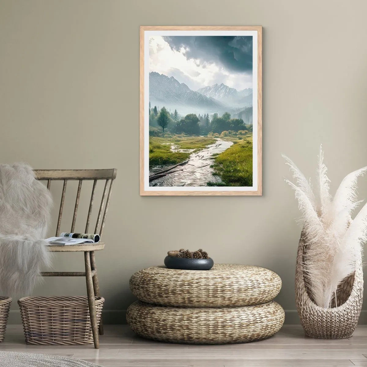 Poszter világos tölgy keretben - Oda és vissza - 30x40 cm