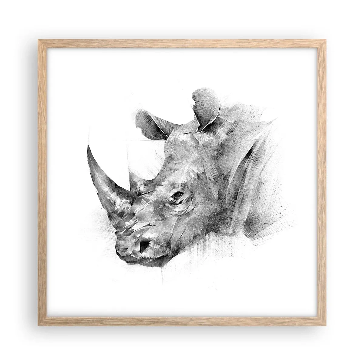 Poszter világos tölgy keretben - Afrikai portré - 50x50 cm