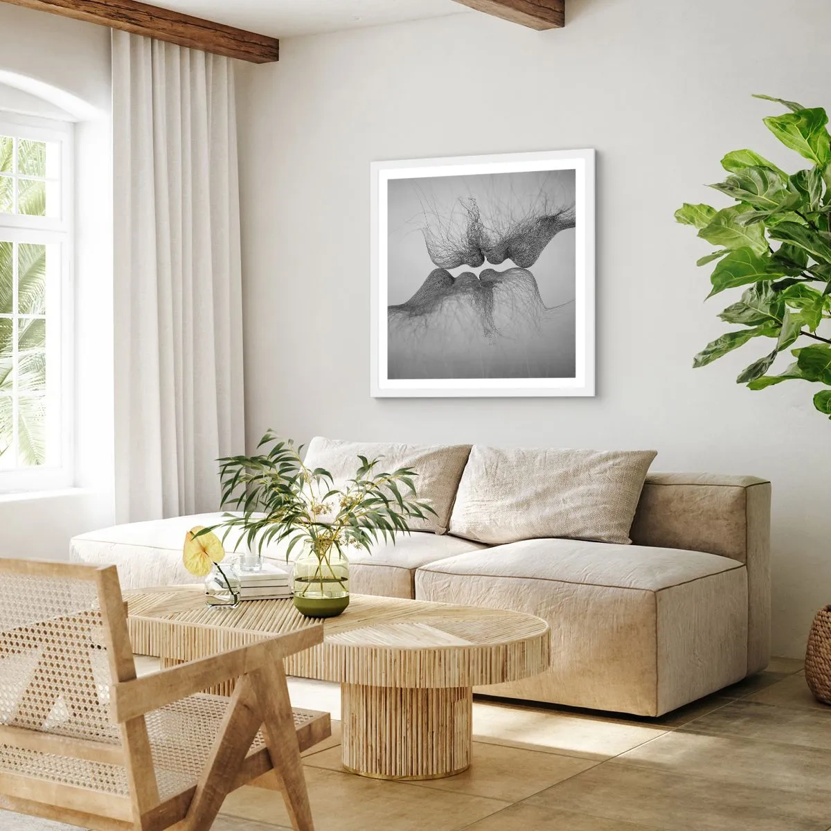 Poszter fekete keretben - A szél csókja - 40x40 cm