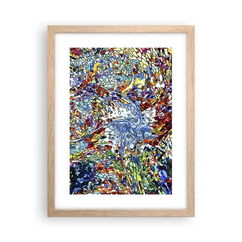 Poszter világos tölgy keretben - Cseppes ólomüveg - 30x40 cm
