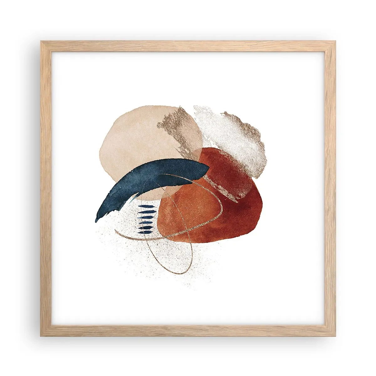 Poszter világos tölgy keretben - Ovális kompozíció - 40x40 cm