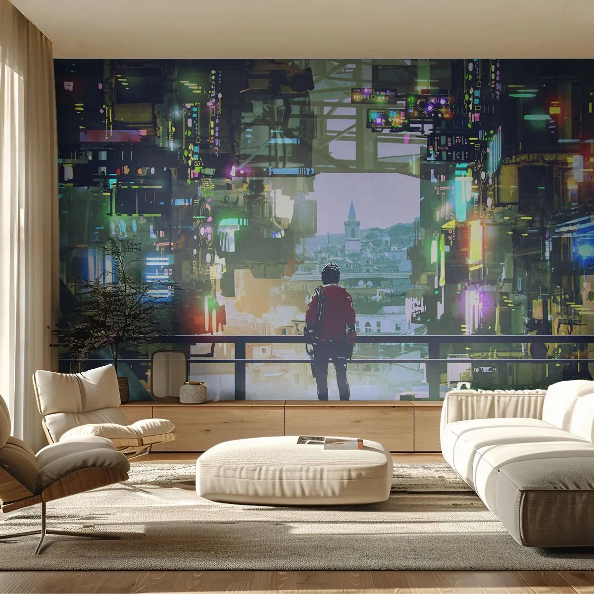 Öntapadós Fotótapéta Deluxe Sticker - Két világ - Város, Építészet, Absztrakció - 150x105 cm