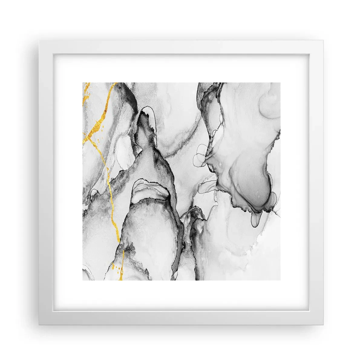 Poszter fekete keretben - Arany motívumú kompozíció - 30x30 cm