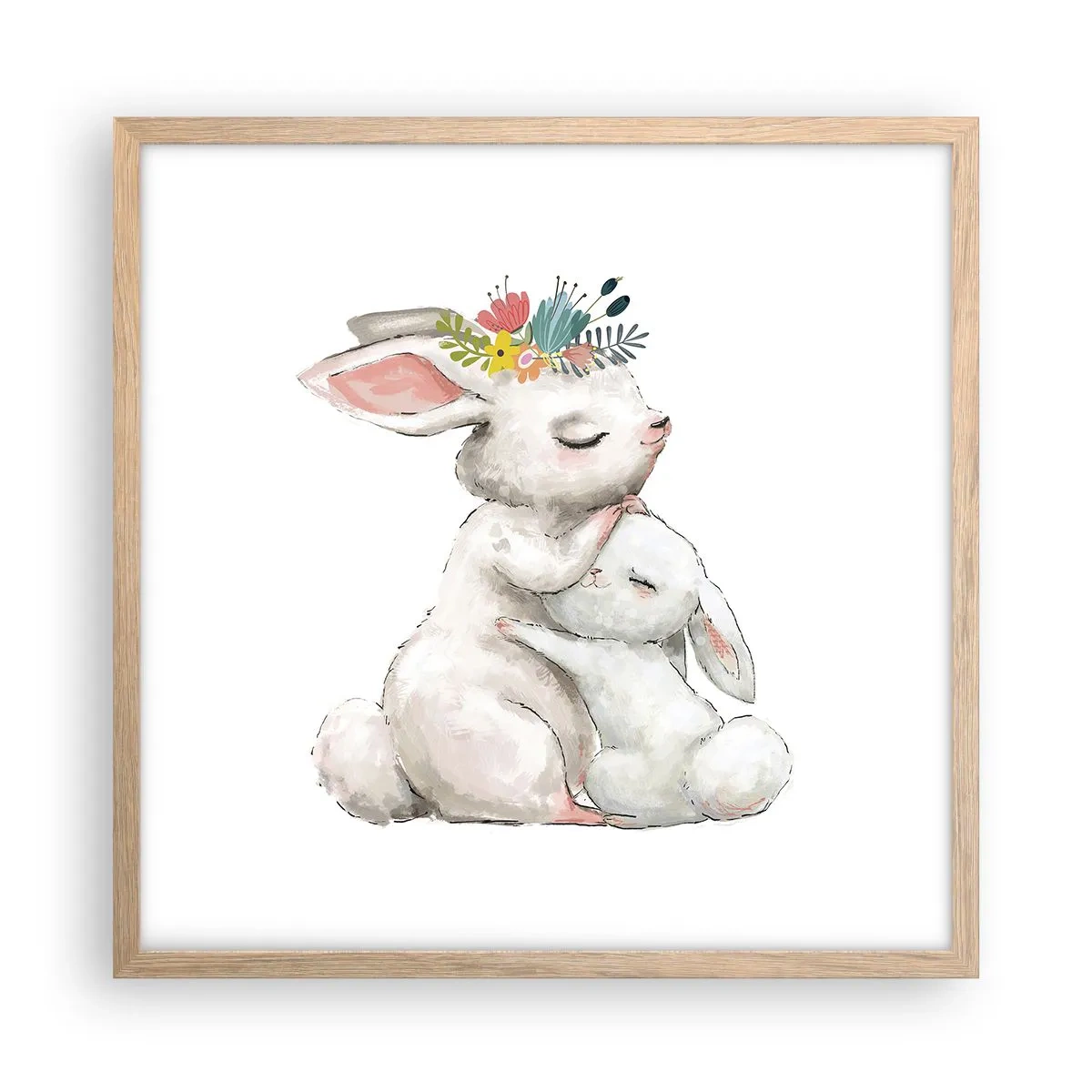 Poszter világos tölgy keretben - Nincs olyan, mint anyánál - 50x50 cm