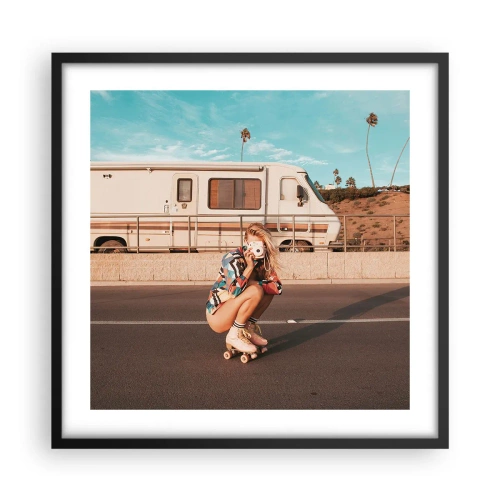 Poszter fehér keretben - Mosolyt kérek! - 50x50 cm