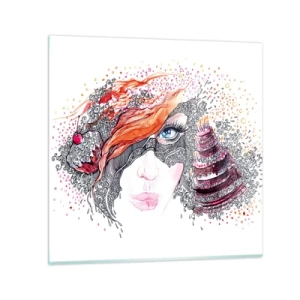 Üveg kép - Vele minden nap ünnep - 60x60 cm