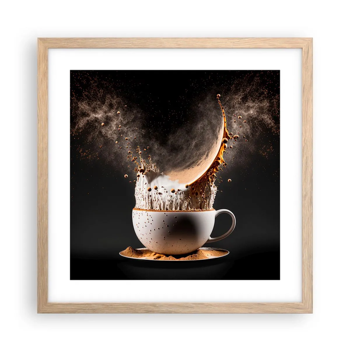 Poszter világos tölgy keretben - Ízrobbanás - 40x40 cm