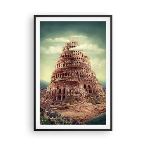 Poszter fehér keretben - Bábel tornya - 61x91 cm