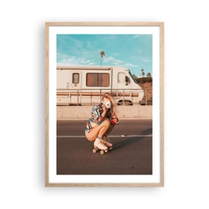 Poszter világos tölgy keretben - Mosolyt kérek! - 50x70 cm