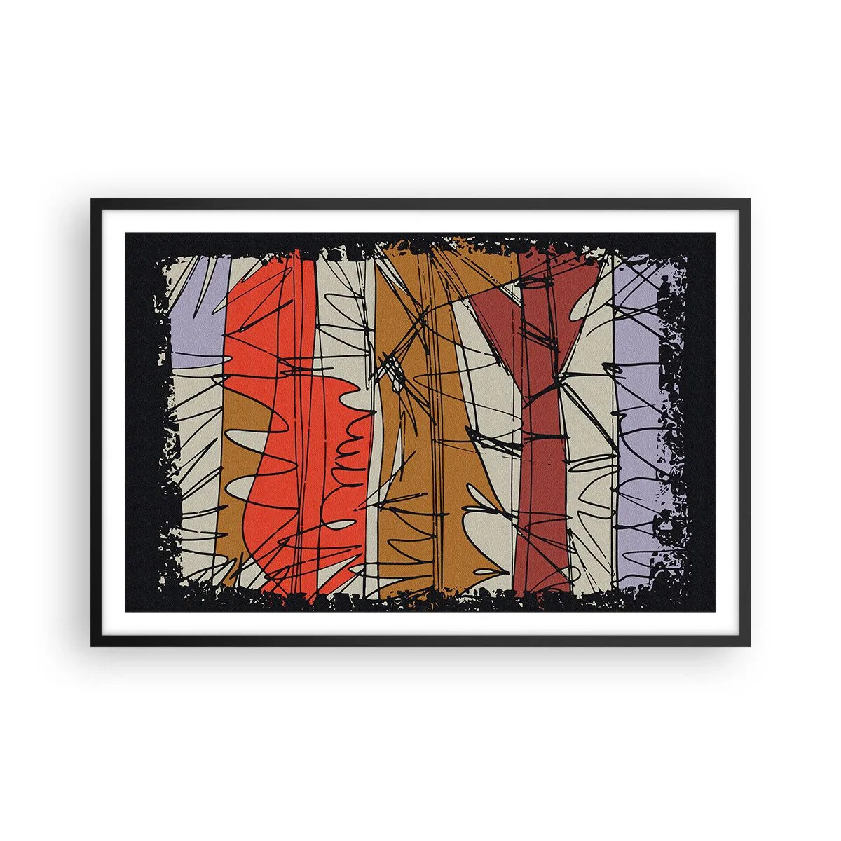 Poszter fehér keretben - Spontán kompozíció - 91x61 cm