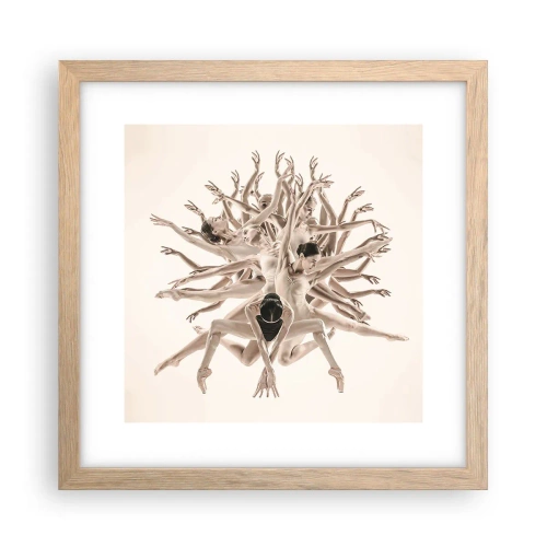 Poszter világos tölgy keretben - Virágzás a táncban - 30x30 cm