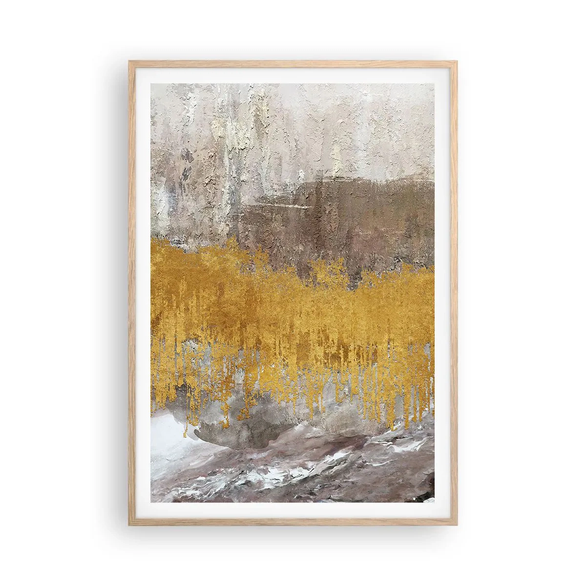 Poszter világos tölgy keretben - Egy aranyszínű fuvallat - 70x100 cm