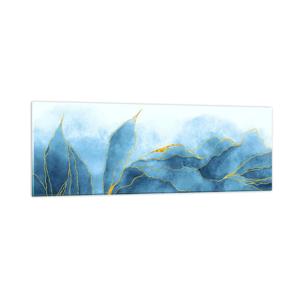Üveg kép - Kék aranyban - 90x30 cm