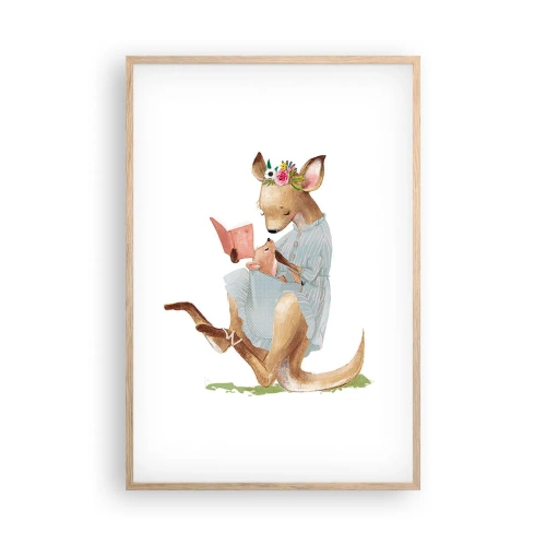 Poszter világos tölgy keretben - Olvass nekem anya - 61x91 cm