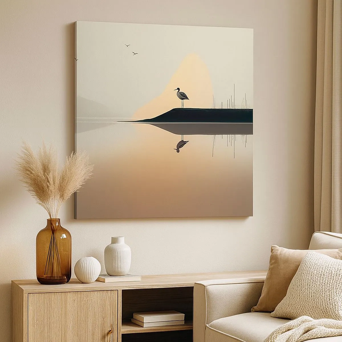 Vászonkép - Ember a tavon - 30x30 cm