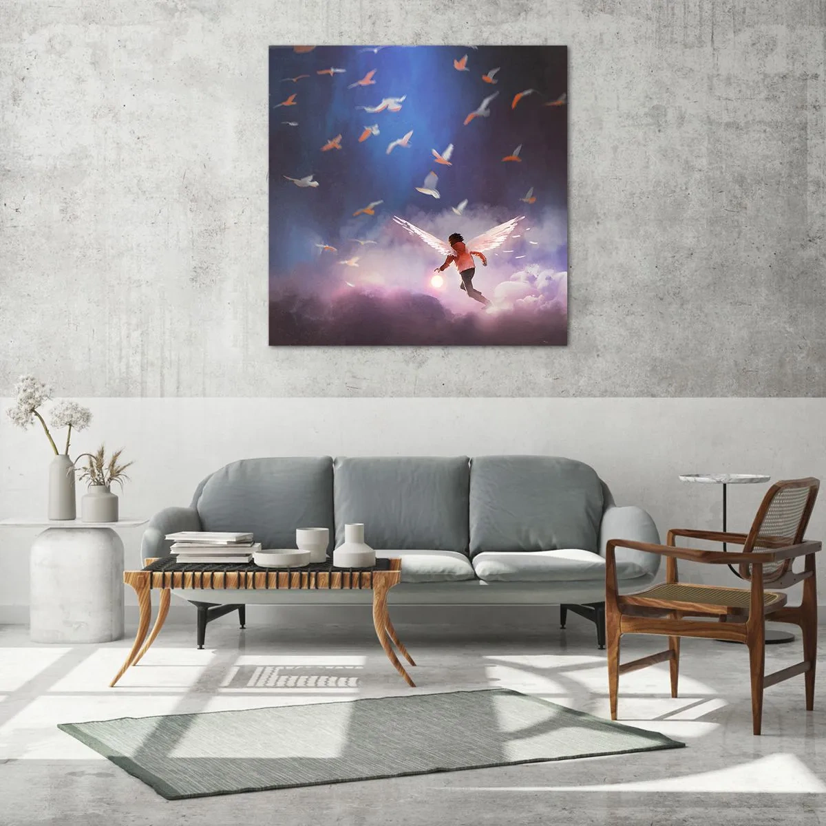 Üveg kép - Képzeletre és bátorságra van szüksége - 70x70 cm