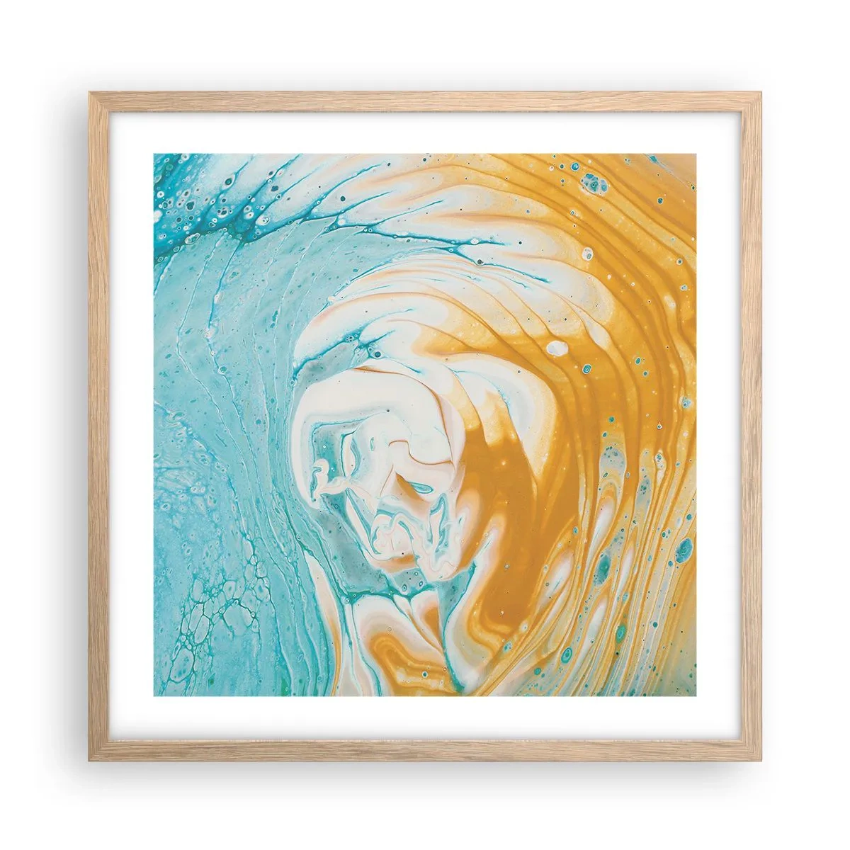 Poszter világos tölgy keretben - Pasztell örvény - 50x50 cm