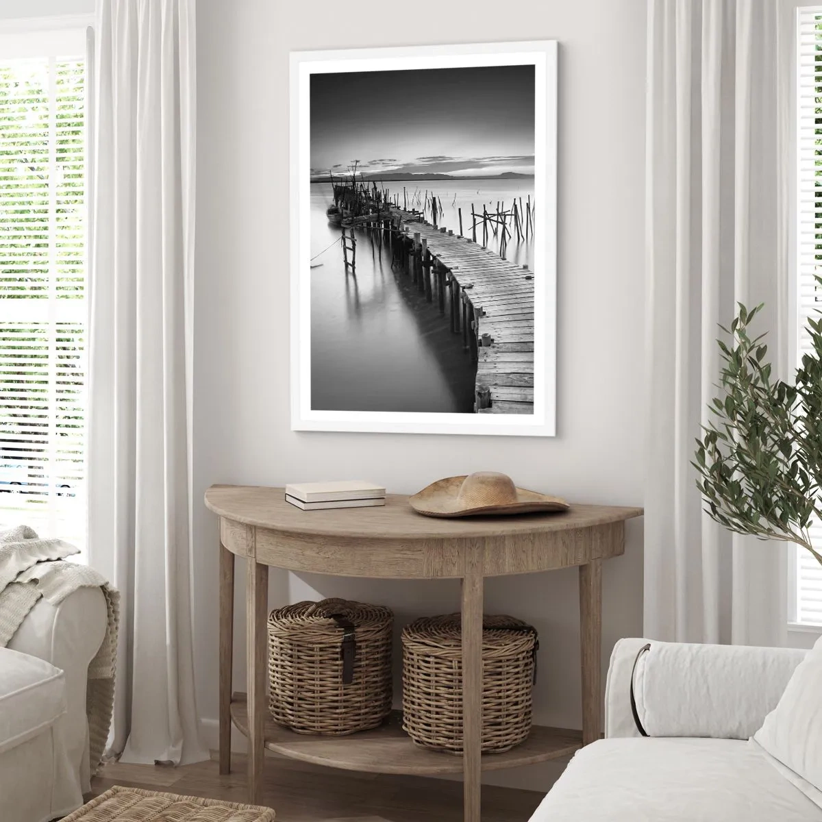 Poszter fekete keretben - Egy elfeledett part békéje - 61x91 cm