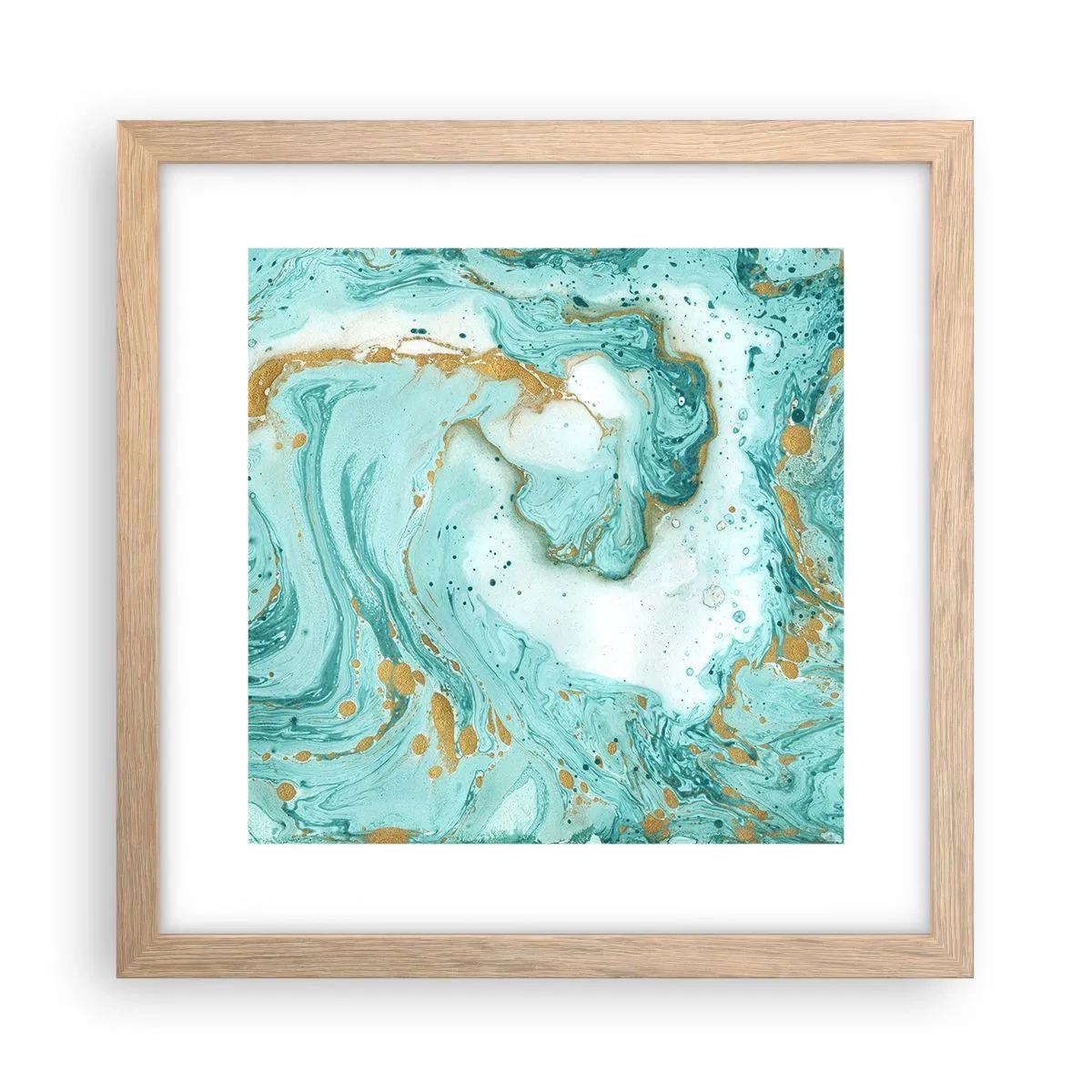 Poszter világos tölgy keretben - Az Edo-korszak nagy hulláma alatt - 30x30 cm