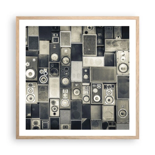 Poszter világos tölgy keretben - És minden rendben van - 60x60 cm