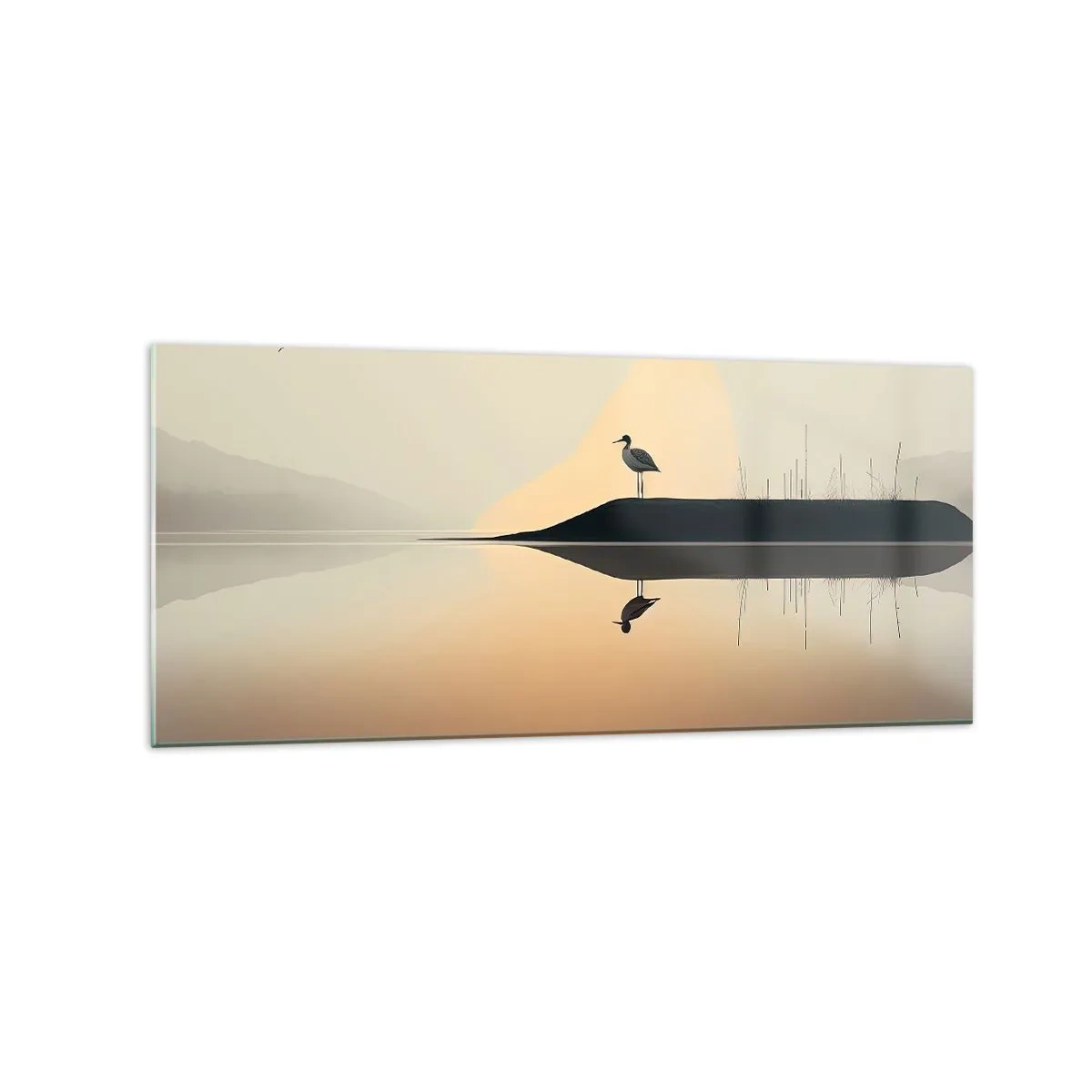 Üveg kép - Ember a tavon - 120x50 cm