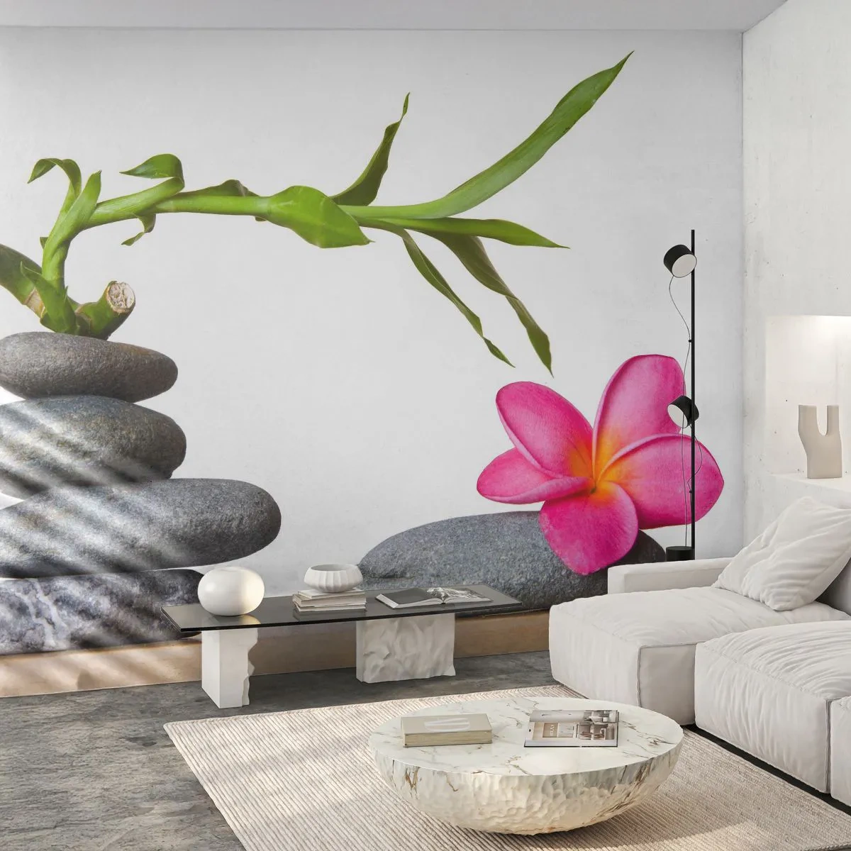 Fotótapéta Premium Sand - Az élet és az időtartam színei - Virág, Kövek, Gyógyfürdő - 200x140 cm