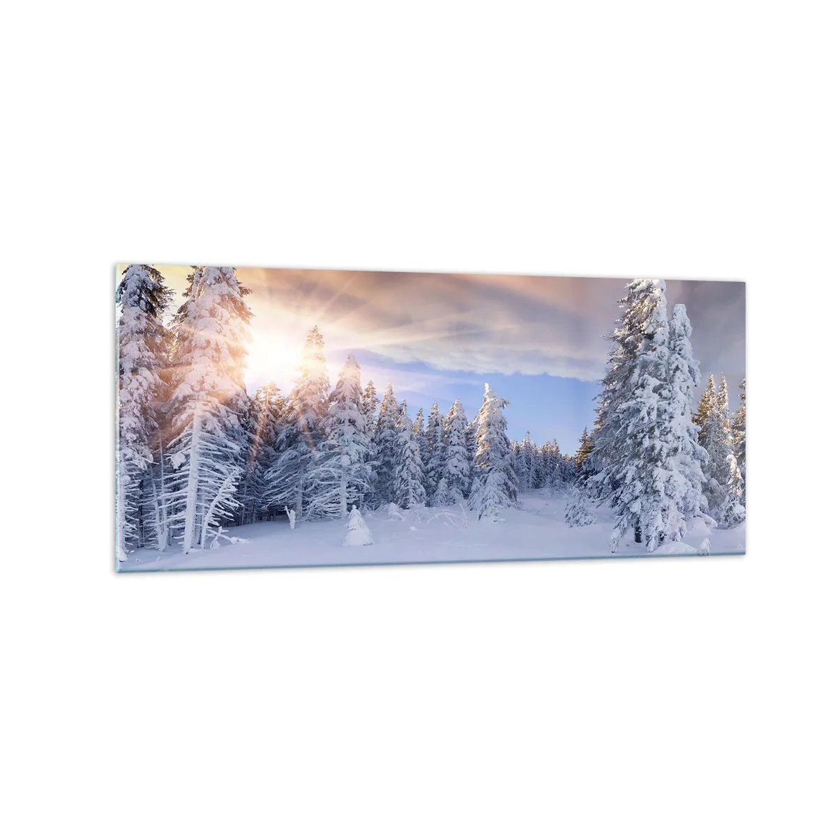 Üveg kép - A természet havas látványa - 120x50 cm