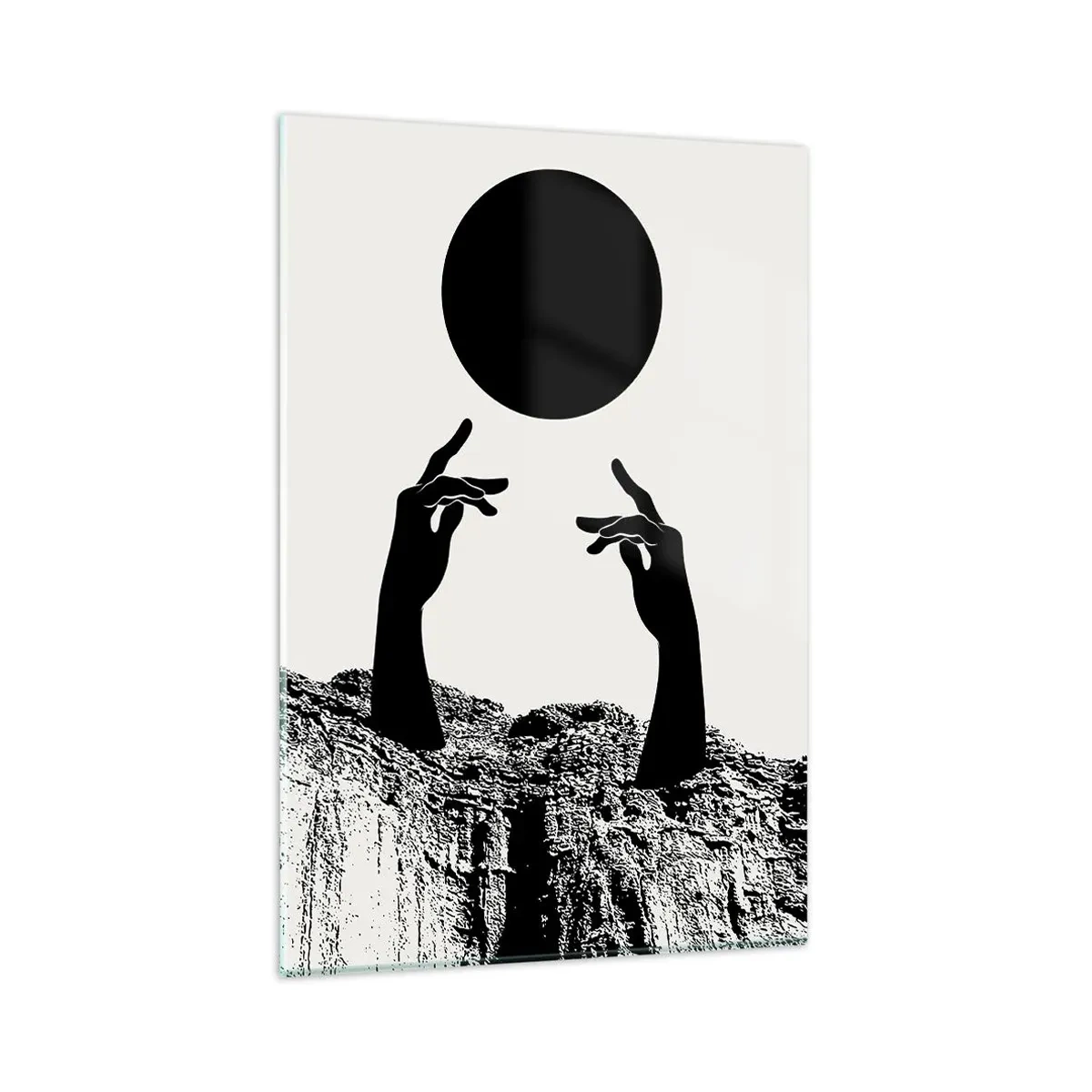 Üveg kép - Szürreális kompozíció: a nap és a többi - 80x120 cm