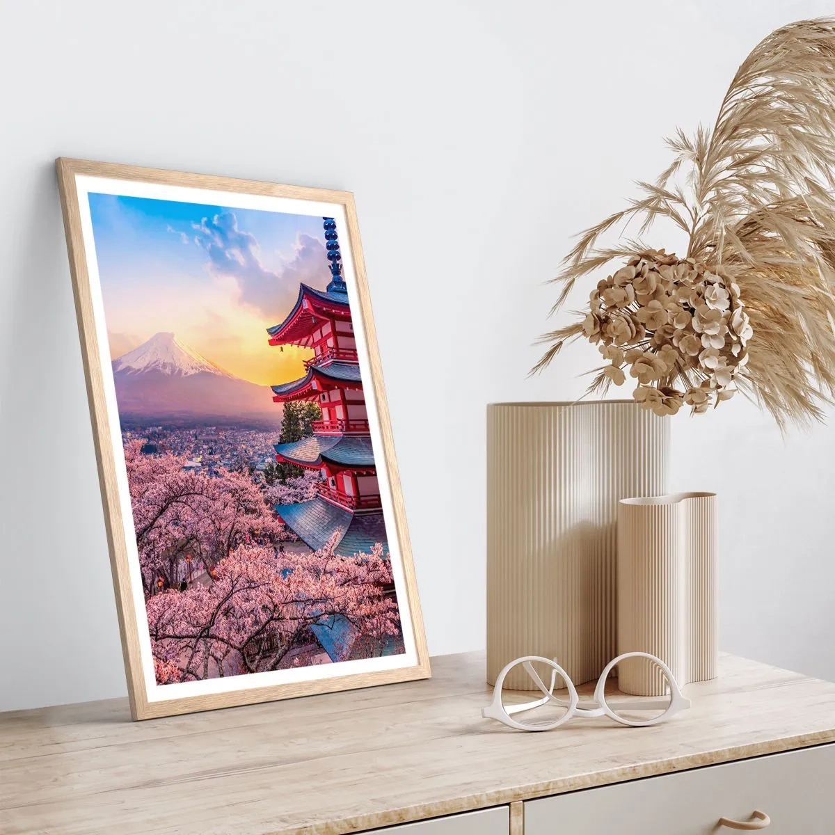 Poszter világos tölgy keretben - A japán lélek lényege - 70x100 cm