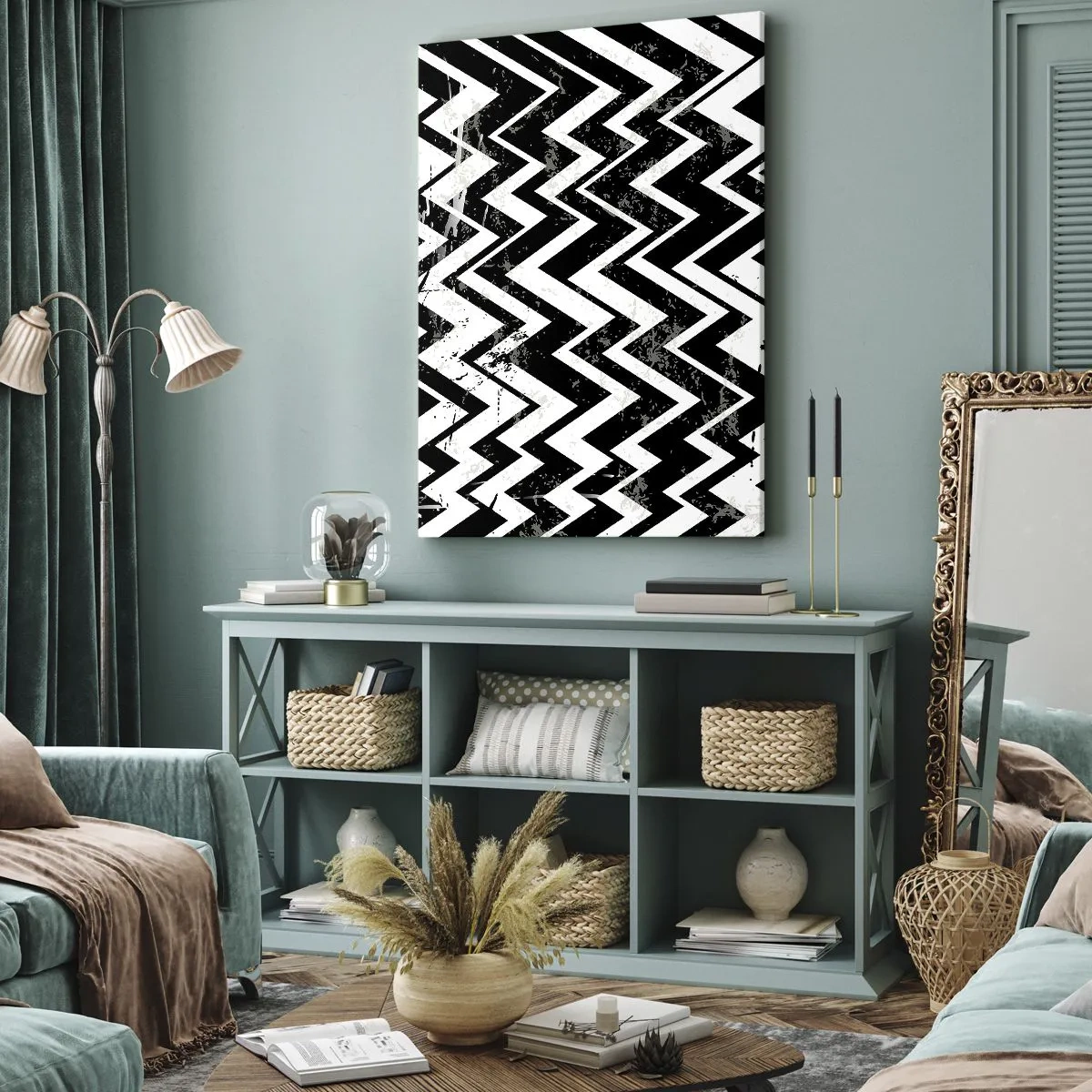 Vászonkép - Zyg-fehér, zag-fekete - 50x70 cm