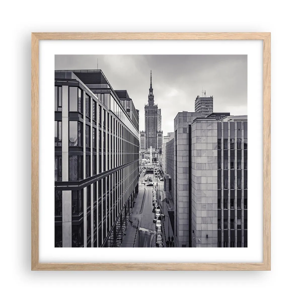 Poszter világos tölgy keretben - Varsói völgy - 50x50 cm