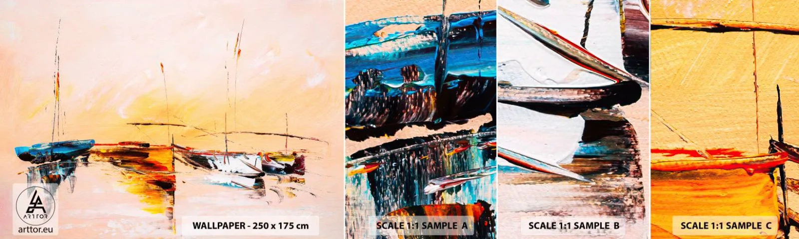 Fotótapéta Minta Standard Eco - Egy este a kikötőben - Csónakok, Vitorlások, Darab - 100x30 cm