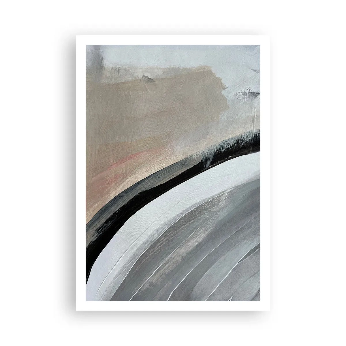 Poszter - Kompozíció: a fekete és szürke íve - 70x100 cm