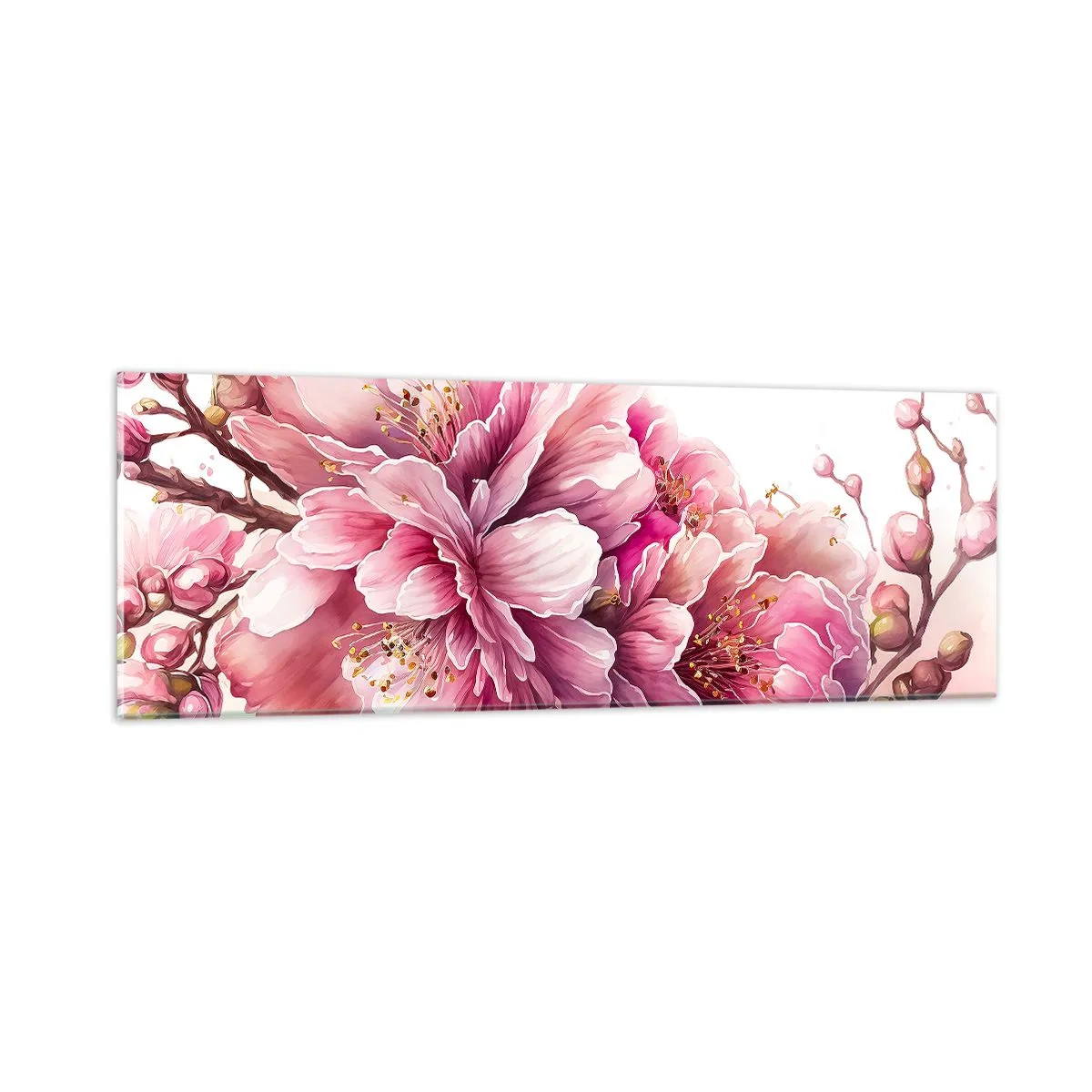 Üveg kép - Cseresznyevirág - 90x30 cm