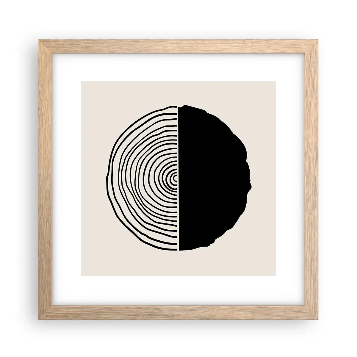 Poszter világos tölgy keretben - Fele fele - 30x30 cm