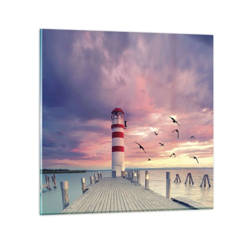 Üveg kép - Ideje a kikötőbe - 40x40 cm