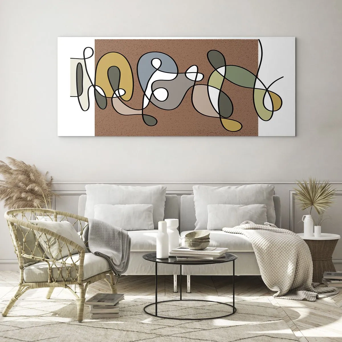 Üveg kép - Egy mosolyt érdemlő absztrakció - 140x50 cm