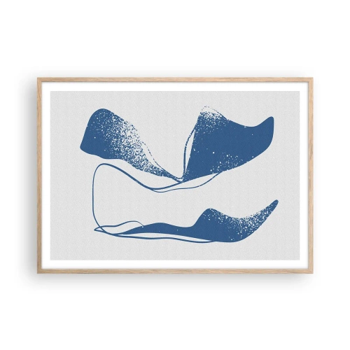 Poszter világos tölgy keretben - Szárnyas absztrakció - 100x70 cm