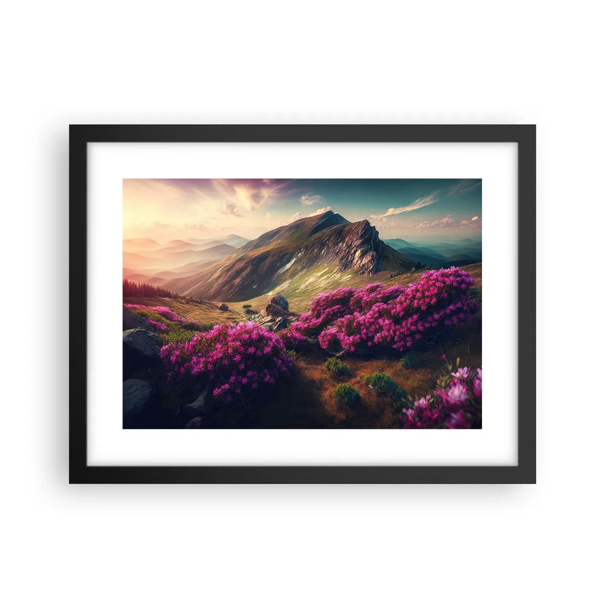 Poszter fehér keretben - Nyár a hegyekben - 40x30 cm