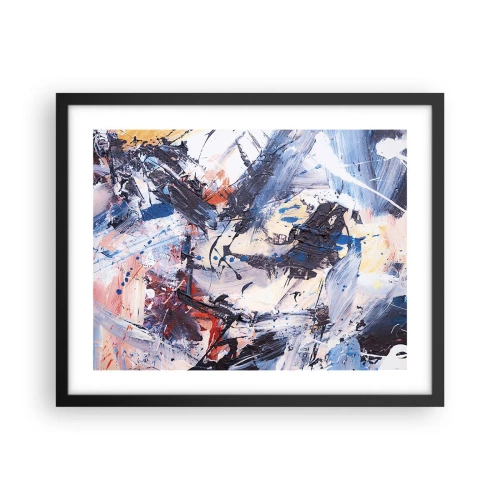 Poszter fehér keretben - Őrült absztrakt tánc - 50x40 cm