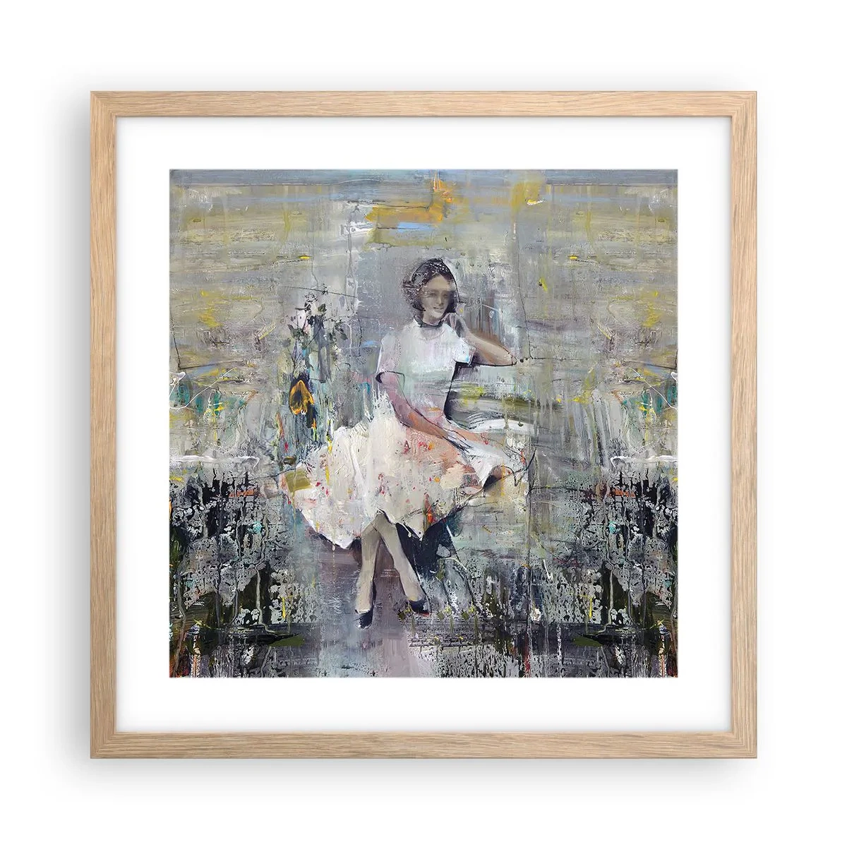 Poszter világos tölgy keretben - Klasszikus és modern - 40x40 cm