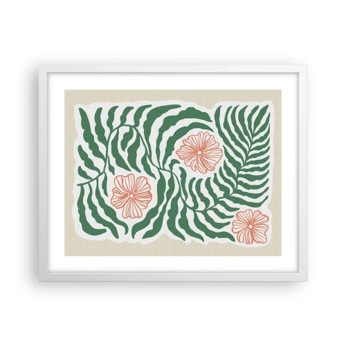 Poszter fekete keretben - Zöldben virágzó - 50x40 cm