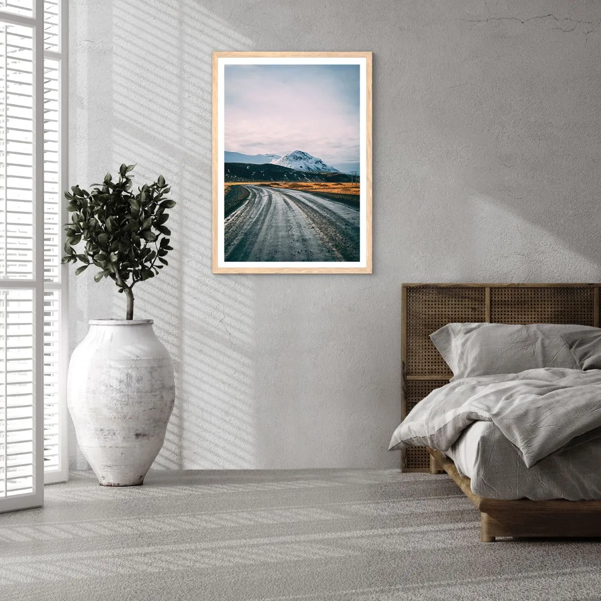 Poszter világos tölgy keretben - Izlandi hangulatban - 50x70 cm