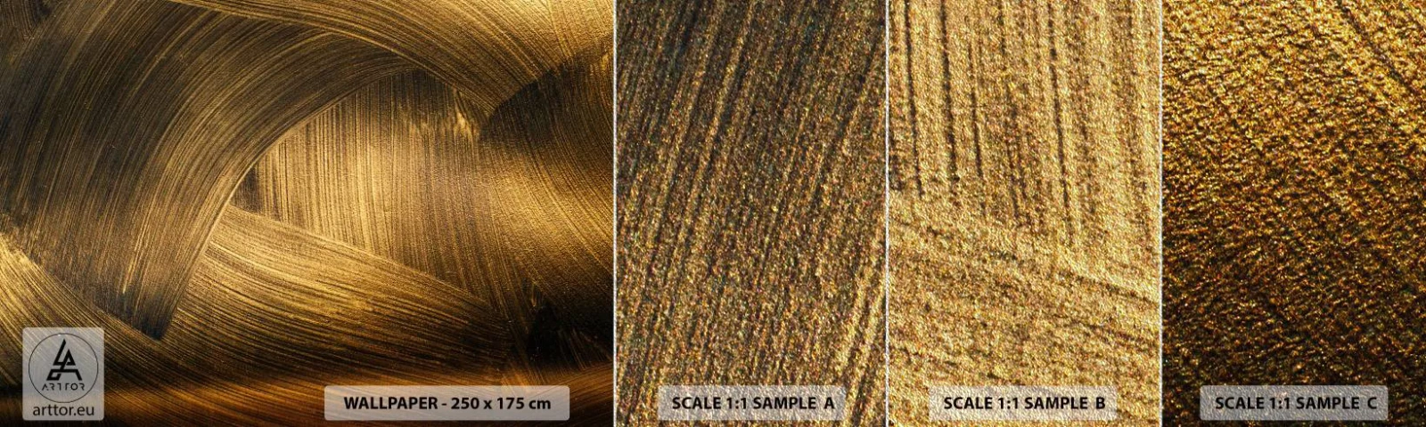 Fotótapéta Minta Premium Sand - Egy arany labirintusban - Absztrakció, Darab, Arany - 100x30 cm