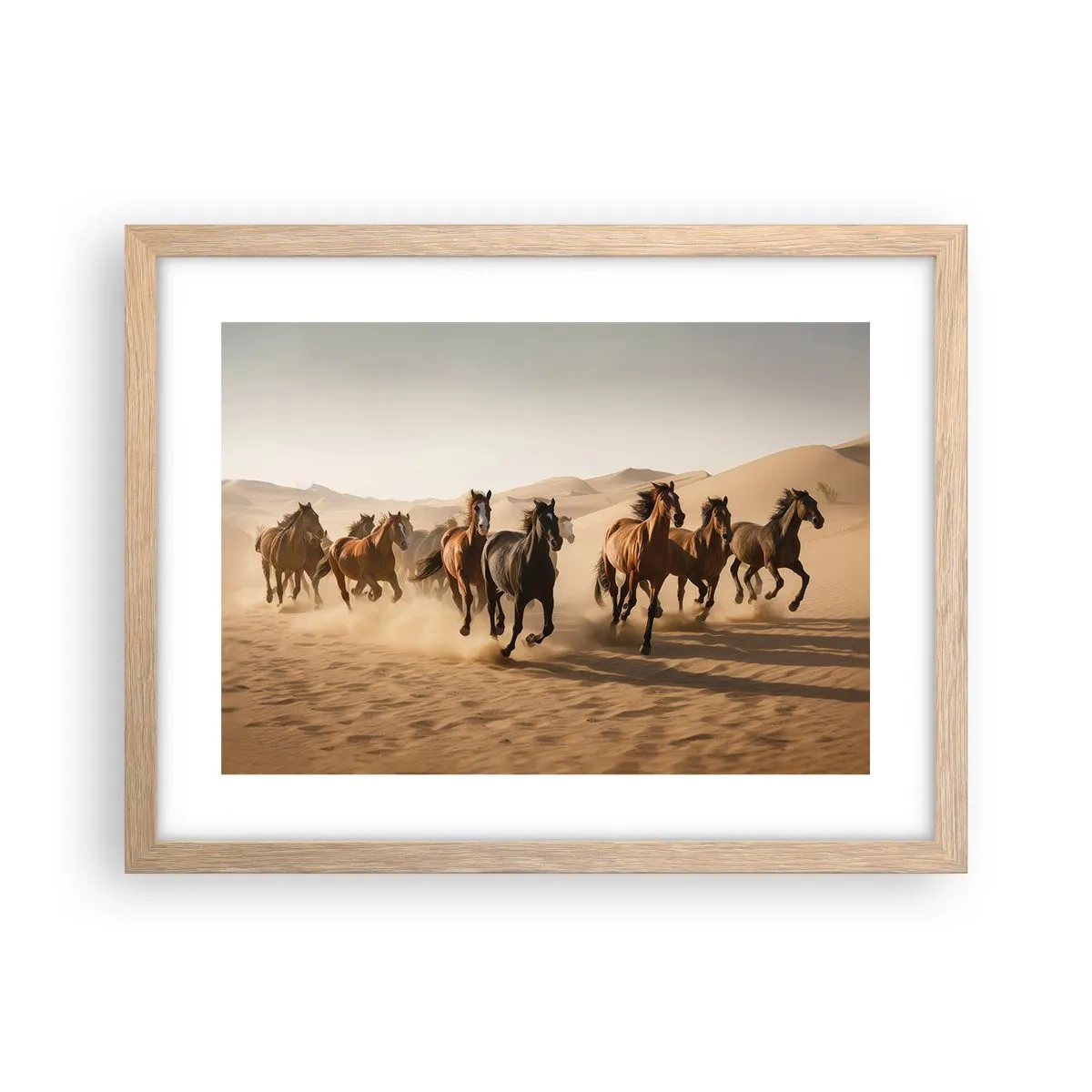 Poszter világos tölgy keretben - Szabad, mint a szél - 40x30 cm