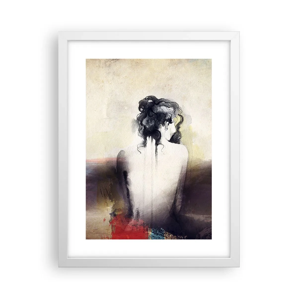 Poszter fekete keretben - Sima vonalak, ovális formák - 30x40 cm