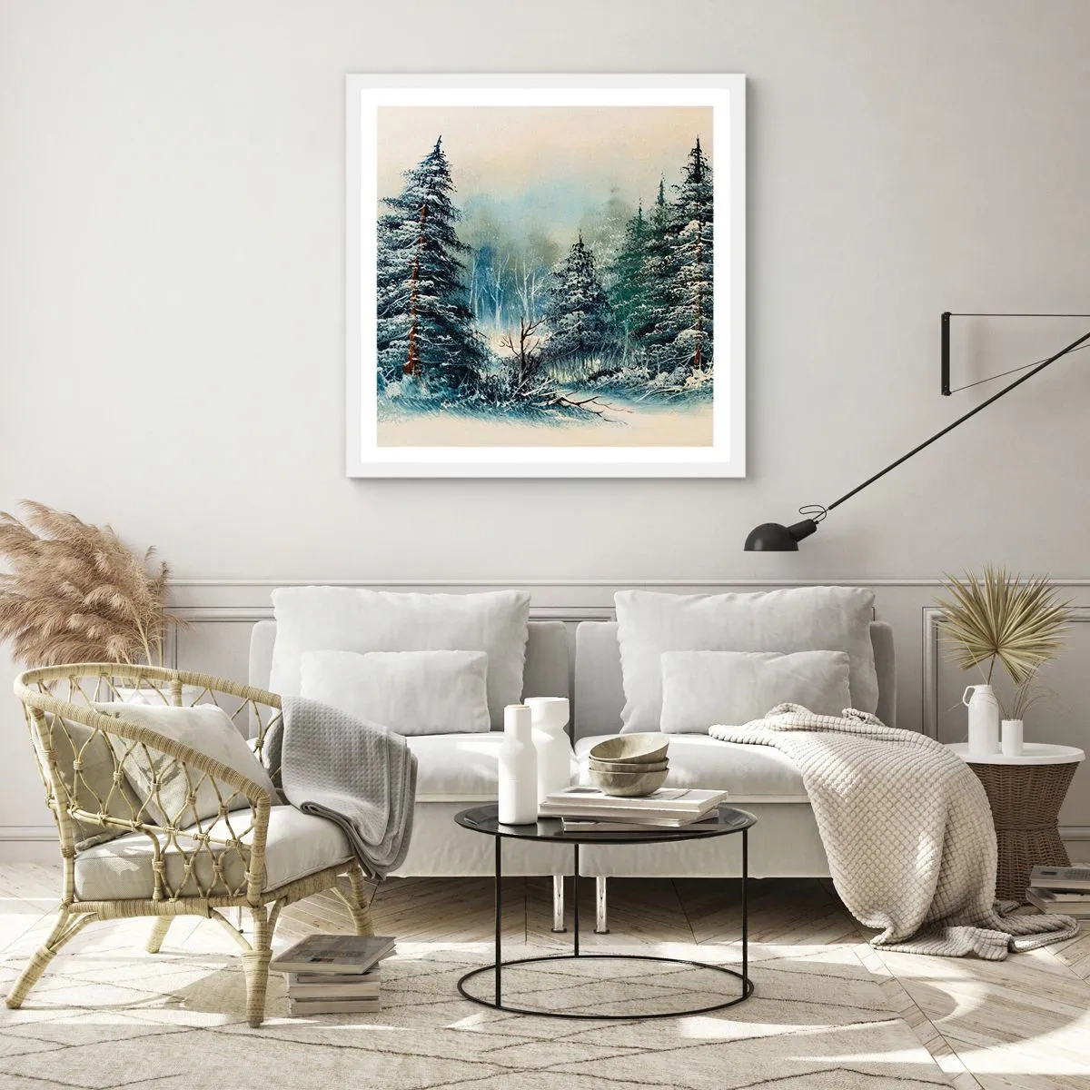 Poszter fekete keretben - Karácsonyra készen - 40x40 cm